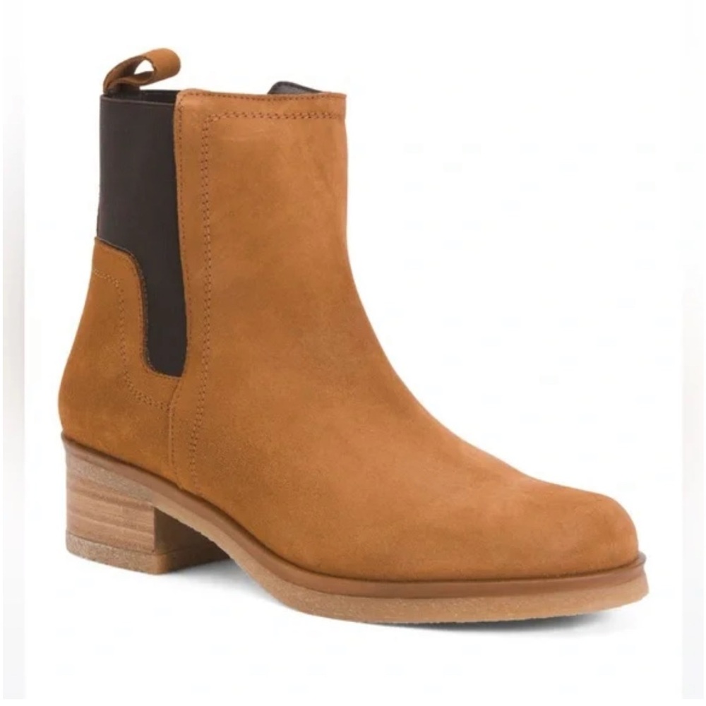 Avellini Brown Tan Suede Chelsea Booties Size 41